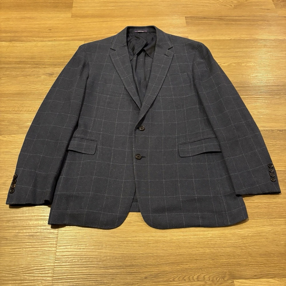 Ralph Lauren Purple Label Sport Coat 40R Silk/Cotton Windowpane Jacket Blazer